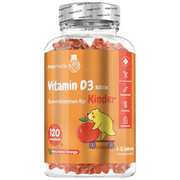 maxmedix Vitamin D3 Kinder Gummis 1000 IE vegetarisch und glutenfrei 120 Stück – Bild 1 von 5