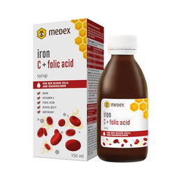 Medex Eisen C + Folsäure Sirup ohne Zusatzstoffe für Kinder, Schwangere und Stillende 150 ml – Bild 1 von 4