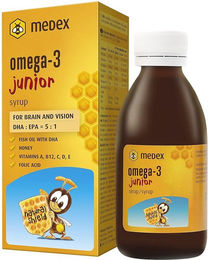 Medex Omega 3 Kinder Junior Sirup ohne Zusatzstoffe für Kinder sowie Schwangere und Stillende – Bild 1 von 2