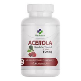 MedFuture Acerola-Extrakt mit Hagebutte 500 mg Kapseln 60 Stück für Erwachsene – Bild 1 von 4