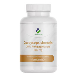 Medfuture Cordyceps Sinensis Extrakt 680 mg mit 30% Polysacchariden 10:1 hochdosiert 60 Kapseln – Bild 1 von 4