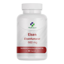 MedFuture Eisen Fumarat hochdosiert mit 40 mg Eisen und 480 mg Vitamin C Kapseln – Bild 1 von 2