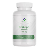 Produktbild von MedFuture Grünlippmuschel Kapseln mit 690 mg Grünlippmuschelextrakt, 60 Kapseln