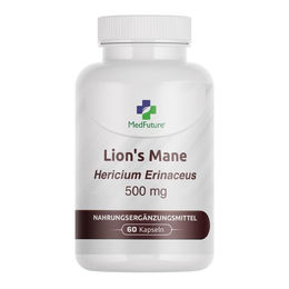 MedFuture Lions Mane Kapseln mit 500 mg Löwenmähne Pilz Extrakt Hericium Erinaceus 60 Kapseln – Bild 1 von 2