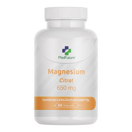MedFuture Magnesiumcitrat 100 mg Kapseln vegan für Erwachsene und Sportler 60 Stück – Bild 1 von 1