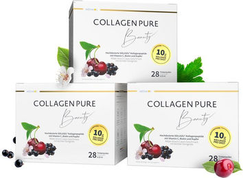 Mediakos Collagen Pure Beauty Gold Trinkampullen hochdosiert mit Kollagen Typ I und III laktosefrei und glutenfrei 10 g – Bild 1 von 1
