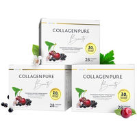 Produktbild von Mediakos Collagen Pure Beauty Gold Trinkampullen hochdosiert mit Kollagen Typ I und III laktosefrei und glutenfrei 10 g