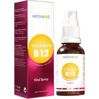 Produktbild von Mediakos Vitamin B12 B6 Folsäure Vital Spray B-Komplex vegan für Schwangere und Stillende