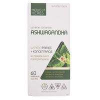 Produktbild von Medica Herbs Ashwagandha 500 mg Kapseln 60 Stück glutenfrei und laktosefrei