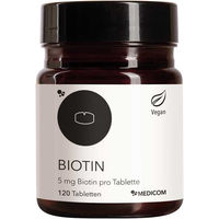 Produktbild von Medicom Biotin 5 mg Tabletten glutenfrei und laktosefrei 120 Stück