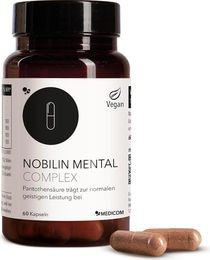 Medicom Nobilin Mental Complex mit Lion's-Mane-Extrakt, Beta-Glucan, CDP-Cholin und B-Vitaminen, 60 Kapseln, vegan – Bild 1 von 3