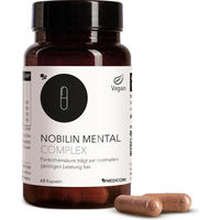 Produktbild von Medicom Nobilin Mental Complex mit Lion's-Mane-Extrakt, Beta-Glucan, CDP-Cholin und B-Vitaminen, 60 Kapseln, vegan