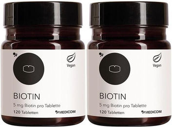 Medicom Pharma Biotin Tabletten vegan vegetarisch laktosefrei glutenfrei 120 Stück – Bild 1 von 1
