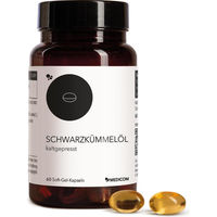 Produktbild von Medicom Schwarzkümmelöl Kapseln pflanzlicher Ursprung glutenfrei laktosefrei 60 Stück