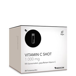 Medicom Vitamin C Shot Liposomales und gepuffertes Vitamin C 1000 mg Hochdosiert Vegan 20 Trinkampullen – Bild 1 von 1