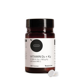 Medicom Vitamin D3 + K2 Tabletten 180 Stück vegetarisch glutenfrei laktosefrei – Bild 1 von 3