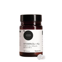 Produktbild von Medicom Vitamin D3 + K2 Tabletten 180 Stück vegetarisch glutenfrei laktosefrei