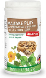 MEDICURA AG Maitake Plus mit Kapuzinerkresse, Basilikum sowie Vitaminen und Mineralstoffen in Kapseln, 60 Stück – Bild 1 von 2