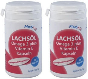 MediFit Lachsöl Omega 3 mit Vitamin E Kapseln 180 Stück – Bild 1 von 1