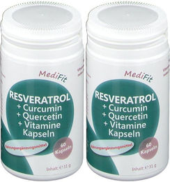 MediFit Resveratrol Curcumin Quercetin und Vitamine Kapseln 60 Stück – Bild 1 von 1