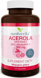 Medverita Acerola 500 mg Kapseln 120 Stück ohne Zusatzstoffe – Bild 1 von 1