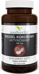 Medverita Aktivkohle aus Kokosnuss 200 mg Kapseln 60 Stück ohne Zusatzstoffe – Bild 1 von 1