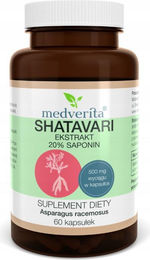 Medverita Shatavari-Extrakt mit 20 % Saponinen, 60 Kapseln, ohne Zusatzstoffe – Bild 1 von 1