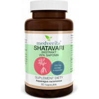 Produktbild von Medverita Shatavari-Extrakt mit 20 % Saponinen, 60 Kapseln, ohne Zusatzstoffe