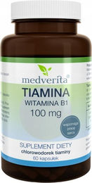 Medverita Thiamin Vitamin B1 100 mg Kapseln 60 Stück ohne Zusatzstoffe – Bild 1 von 1