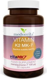 Medverita Vitamin K2 MK-7 100 µg Kapseln pflanzlicher Ursprung 60 Stück – Bild 1 von 1