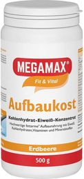 MEGAMAX Aufbaukost Kohlenhydrat-Eiweiß-Konzentrat Erdbeere Pulver glutenfrei 500 g – Bild 1 von 1