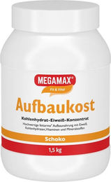 MEGAMAX Aufbaukost Kohlenhydrat-Eiweiß-Konzentrat Schokolade Pulver glutenfrei 1,5 kg – Bild 1 von 1