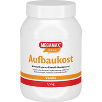 Produktbild von MEGAMAX Aufbaukost Kohlenhydrat-Eiweiß-Konzentrat Vanille Pulver glutenfrei 1500 g
