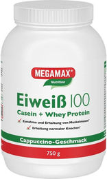 MEGAMAX Eiweiß 100 Cappuccino Pulver vegetarisch 750 g – Bild 1 von 1
