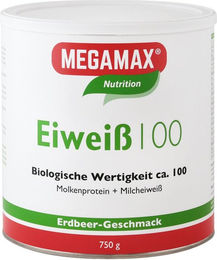 MEGAMAX Eiweiß 100 Erdbeere Pulver vegetarisch 750 g – Bild 1 von 1