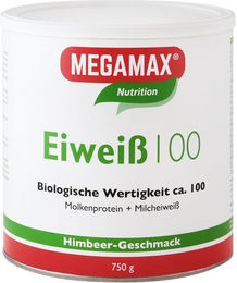 MEGAMAX Eiweiß 100 Himbeere vegetarisches Proteinpulver – Bild 1 von 1