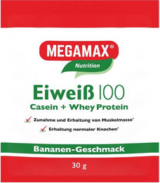 MEGAMAX Eiweiß 100 Konzentrat Pulver Banane vegetarisch – Bild 1 von 2