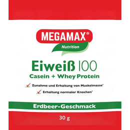 MEGAMAX Eiweiß 100 Konzentrat Pulver Erdbeere 30 g – Bild 1 von 1