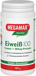 MEGAMAX Eiweiss 100 Vanille Pulver vegetarisch 400 g – Bild 1 von 1