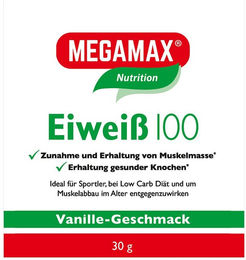 MEGAMAX Eiweiß 100 Vanille Pulver vegetarisch – Bild 1 von 1