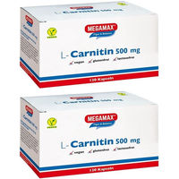 Produktbild von MEGAMAX Figur & Balance L-Carnitin 500 mg Kapseln vegan laktosefrei glutenfrei 120 Stück