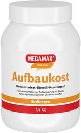 MEGAMAX Fit & Vital Aufbaukost Kohlenhydrat-Eiweiß-Konzentrat Erdbeere Pulver glutenfrei – Bild 1 von 1