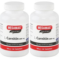Produktbild von MEGAMAX L-Carnitin 1000 mg Tabletten vegan laktosefrei glutenfrei 180 Stück