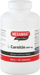 MEGAMAX L-Carnitin 1000 mg Tabletten vegan laktosefrei glutenfrei 60 Stück – Bild 1 von 1