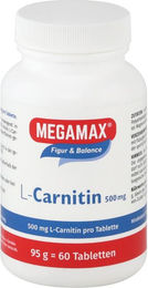 MEGAMAX L-Carnitin 500 mg Tabletten vegan laktosefrei glutenfrei 60 Stück – Bild 1 von 1