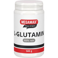 Produktbild von MEGAMAX L-Glutamin Pulver 100% rein ohne Zusatzstoffe glutenfrei laktosefrei zuckerfrei 500 g