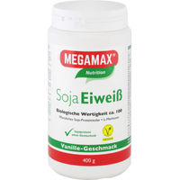 Produktbild von MEGAMAX Nutrition Soja Eiweiß Pulver Vanille, vegan, laktosefrei, glutenfrei, Low Carb, 400 g
