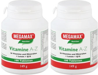 MEGAMAX® Nutrition Vitamine A-Z Tabletten für Sportler und Senioren 200 Stück – Bild 1 von 1