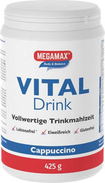 Megamax Vital Drink Cappuccino Pulver Schokolade laktosefrei glutenfrei zuckerfrei 425 g – Bild 1 von 1