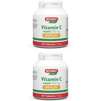 Produktbild von MEGAMAX Vitamin C Ascorbinsäure 1000 mg Retard Tabletten vegan laktosefrei glutenfrei für Schwangere und Stillende